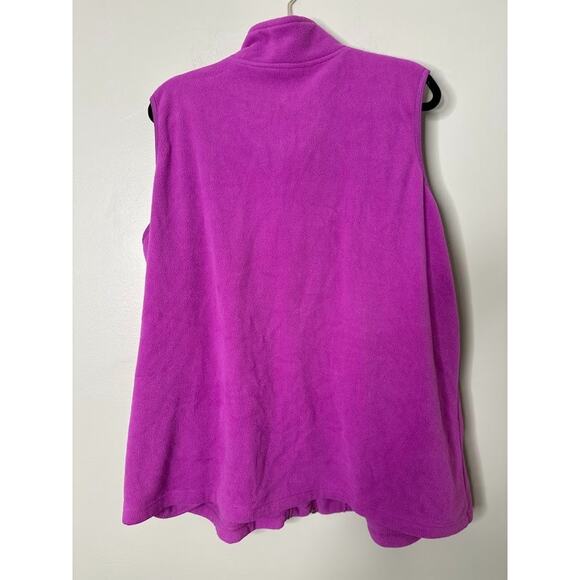 Woman Within Jacket Vest Womens 1X Full Zip Soft Fleece Outdoor Purple Hiking - Picture 3 of 6